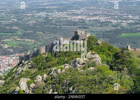 Château médiéval mauresque de Sintra, Portugal Banque D'Images