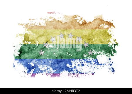 Venezuela, fond de drapeau gay peint sur papier blanc avec aquarelle Banque D'Images