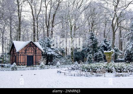 Salon de thé dans le parc du château d'Ahaus Banque D'Images