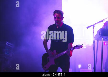 Milan, Italie, 25st février 2023. Le groupe pop punk américain All Time Low se produit en direct à fabrique à Milan. Crédits: Maria Laura Arturi/Alamy Live News Banque D'Images