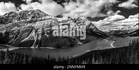 Paysage avec le lac Peyto et le mont Caldron, Alberta, Canada Banque D'Images