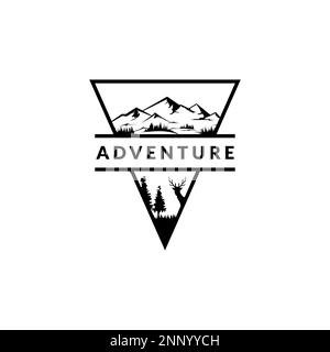 logo vintage pour les aventures de camping en montagne Illustration de Vecteur