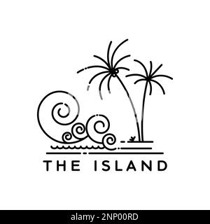 logo îlot simple. motif vectoriel de style art tropical Illustration de Vecteur