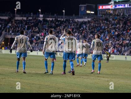 Chester, États-Unis, février 25th 2023 joueurs de l'Union pendant le match de football de la Ligue majeure entre Philadelphia Union et Columbus Crew au Subaru Park à Chester, PA (Georgia Soares/SPP) Credit: SPP Sport Press photo. /Alamy Live News Banque D'Images