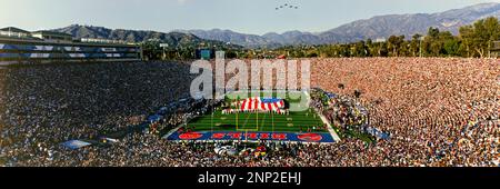 Foule sur le match de football américain, Super Bowl, Rose Bowl Stadium, Pasadena, Californie, ÉTATS-UNIS Banque D'Images