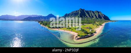 Magic Island, Ala Moana Beach Park, Waikiki, Honolulu, Oahu, Hawaï, ÉTATS-UNIS Banque D'Images