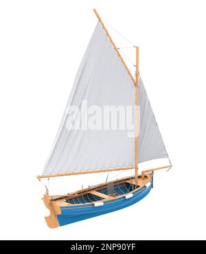 Bateau à voile isolé Banque D'Images