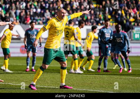 Sittard - Burak Yilmaz de Fortuna Sittard pendant le match entre Fortuna Sittard et Feyenoord au Fortuna Sittard Stadion le 26 février 2023 à Sittard, pays-Bas. (Box to Box Pictures/Yannick Verhoeven) Banque D'Images
