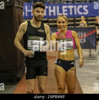 Birmingham, Royaume-Uni. 25th févr. 2023. Tous SMITH et Zac SHAW après les événements para pendant la réunion finale du World Athletics ÒWorld Indoor TourÓ à l'Utilita Arena, Birmingham le 25th février 2023 crédit: Ben Booth/Alay Live News Banque D'Images