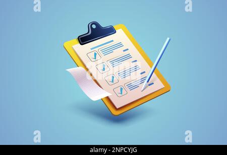 Presse-papiers, page de service de gestion, papier d'affaires. Illustration vectorielle Illustration de Vecteur