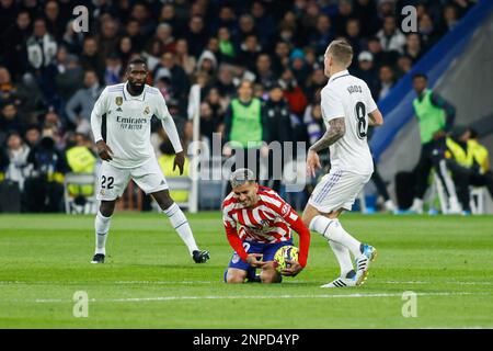 Madrid, Espagne. 25th févr. 2023. 25th février 2023 ; Stade Santiago Bernabeu ; Madrid ; Espagne ; Division Primera ; LaLiga 2022 - 2023; Real Madrid vs Atletico Madrid; 900/Cormon Press Credit: CORMON PRESS/Alamy Live News Banque D'Images