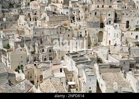 Vue sur la ville, Matera, province de Matera, Basilicate, Italie Banque D'Images