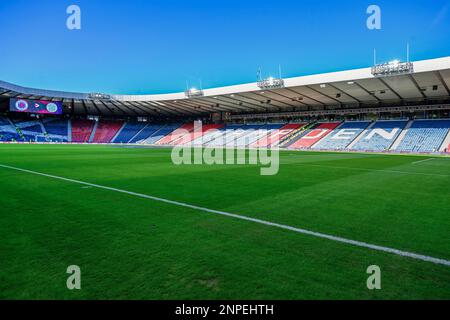 Glasgow, Écosse, le 26th février 2023. Hampden Park avant le match de la coupe de la Ligue écossaise à Hampden Park, Glasgow. Le crédit photo devrait se lire: Neil Hanna / Sportimage Banque D'Images