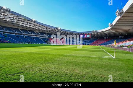 Glasgow, Écosse, le 26th février 2023. Hampden Park avant le match de la coupe de la Ligue écossaise à Hampden Park, Glasgow. Le crédit photo devrait se lire: Neil Hanna / Sportimage Banque D'Images