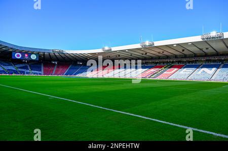 Glasgow, Écosse, le 26th février 2023. Hampden Park avant le match de la coupe de la Ligue écossaise à Hampden Park, Glasgow. Le crédit photo devrait se lire: Neil Hanna / Sportimage Banque D'Images