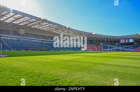 Glasgow, Écosse, le 26th février 2023. Hampden Park avant le match de la coupe de la Ligue écossaise à Hampden Park, Glasgow. Le crédit photo devrait se lire: Neil Hanna / Sportimage Banque D'Images