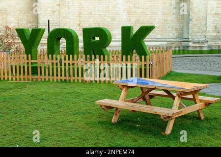 Matin du printemps à Minster Yard à York. Banque D'Images