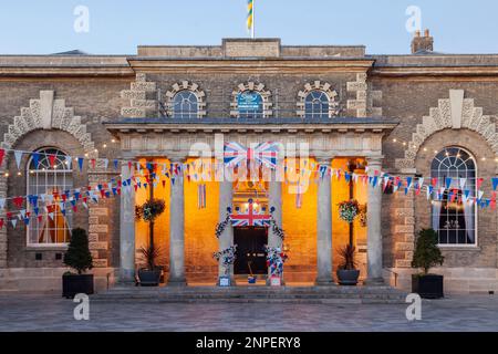 Aube au Guidhall de Salisbury. Banque D'Images