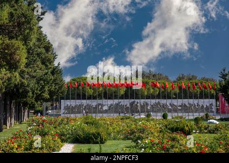 Canakkale, Turquie, 26 septembre 2021 : le cimetière militaire du Mémorial des martyrs de Canakkale est un monument commémoratif de guerre commémorant le service d'environ soldi turc Banque D'Images