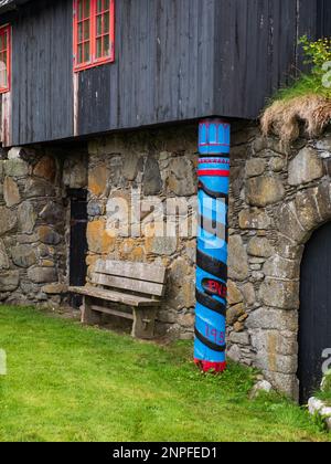 Kirkjubour, Îles Féroé - juillet 2021 : ferme et musée historiques - Kirkjuboargardur (ou Roykstovan) Construit au 11th siècle, il est l'un des plus anciens Banque D'Images