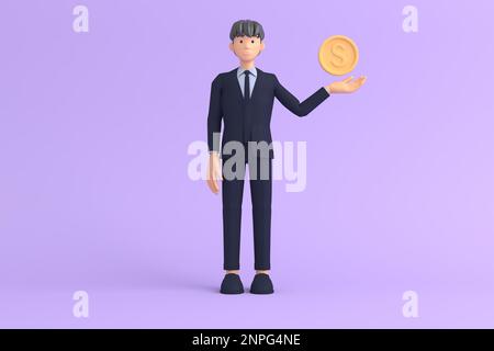 Concept de rappel de jour d'imposition. L'homme d'affaires soumet l'impôt par concept en ligne, paiement d'impôt en ligne et rapport. Revenu d'entreprise. 3d illustration. Banque D'Images