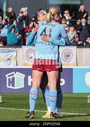 Bristol, Angleterre, 26 février 2023 : Julie Blakstad (41 Manchester City) marque la cinquième place de Man City lors du match de la coupe de football féminin entre Bristol City et Manchester City au Robins High Performance Center de Bristol, Angleterre (Natalie Mincher/SPP) Banque D'Images