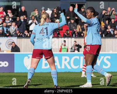 Bristol, Royaume-Uni. 26th févr. 2023. Bristol, Angleterre, 26 février 2023: Julie Blakstad (41 Manchester City) marque la cinquième ville de Man City lors du match de la coupe de football Womens entre Bristol City et Manchester City au Robins High Performance Centre de Bristol, Angleterre (Natalie Mincher/SPP) Credit: SPP Sport Press photo. /Alamy Live News Banque D'Images