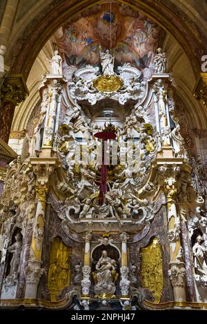 Détail du Tabernacle à El Transparente, une œuvre de 1730 à l'intérieur de la cathédrale de Tolède, Espagne. Banque D'Images