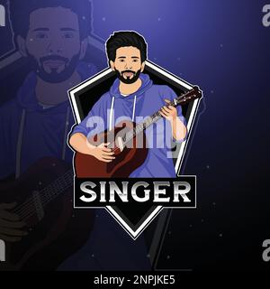 Illustration vectorielle du logo Singer mascotte esport Illustration de Vecteur