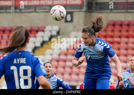 Ellie Christon #16 de Durham Women se montre claire lors du match de la coupe Vitality Women's FA Cup Manchester United Women vs Durham Women FC au Leigh Sports Village, Leigh, Royaume-Uni, 26th février 2023 (photo de Steve Flynn/News Images) Banque D'Images