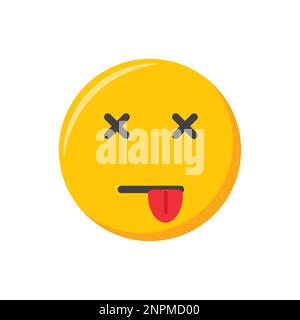 Icône emoji. Visage malade, émoticône malade, illustration vectorielle. Illustration de Vecteur