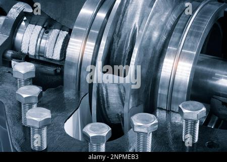 Pompe haute pression pour le pompage d'eau, de carburant, d'huile et de produits pétroliers, isolée sur fond blanc. Banque D'Images