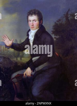 Ludwig van Beethoven, 1804, peinture de Joseph Willibord Mähler Banque D'Images
