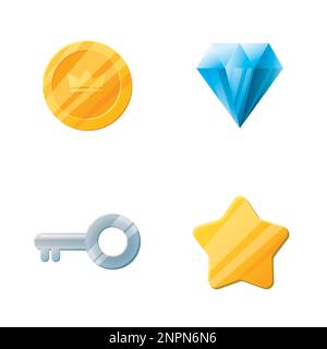 Ressources de l'interface utilisateur du jeu définies. Collection d'icônes d'interface utilisateur de jeu. illustration vectorielle. Illustration de Vecteur