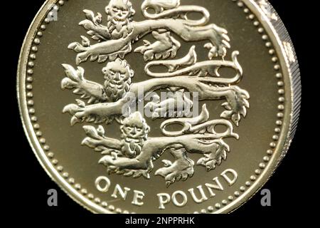 2002 épreuve £1 mettant en vedette les 3 Lions qui représentent l'Angleterre. Les trois lions remontent à Richard cœur de lion (1189-1199) Banque D'Images