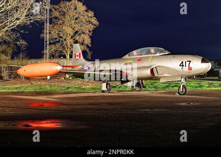 Lockheed T-33, un avion d'entraînement qui est une exposition de musée au Yorkshire Air Museum à Elvington dans le North Yorkshire, Royaume-Uni Banque D'Images