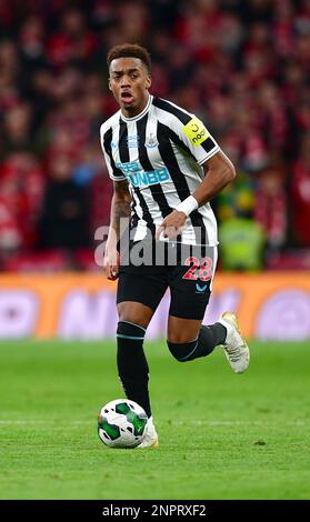 Wembley, Londres, Royaume-Uni. 26th févr. 2023. Joe Willock de Newcastle a Uni pendant le match final de la Carabao Cup entre Manchester United et Newcastle a Uni à Old Trafford sur 26 février 2023, en Angleterre. (Photo de Jeff Mood/phcimages.com) Credit: PHC Images/Alamy Live News Banque D'Images