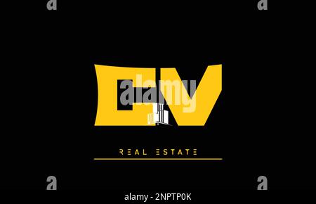 Lettres de l'immobilier initiales Monogram logo CV , VC Illustration de Vecteur