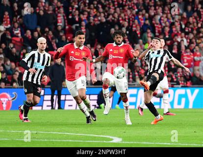 Wembley, Londres, Royaume-Uni. 26th févr. 2023. Lors du match final de la Carabao Cup entre Manchester United et Newcastle United à Old Trafford sur 26 février 2023, en Angleterre. (Photo de Jeff Mood/phcimages.com) Credit: PHC Images/Alamy Live News Banque D'Images