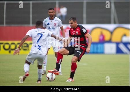 Salvador, Brésil. 26th févr. 2023. BA - Salvador - 02/26/2023 - BAIANO 2023, VITORIA X BARCELONA ILHEUS - Tiago Lopes, joueur de Vitoria lors d'un match contre Barcelone de Ilheus au stade Barradao pour le championnat Baiano 2023. Photo: Jhony Pinho/AGIF/Sipa USA crédit: SIPA USA/Alay Live News Banque D'Images