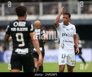 Sao Paulo, Brésil. 26th févr. 2022. Lors d'un match entre Santos et Corinthiens à Vila Belmiro à Santos, Brésil (Fernando Roberto/SPP) crédit: SPP Sport Press photo. /Alamy Live News Banque D'Images