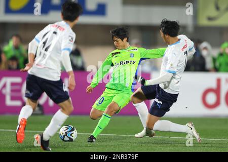 Stade de Lemongas Hiratsuka, Kanagawa, Japon. 24th févr. 2023. Naoki Yamada (Bellmare), 24 FÉVRIER 2023 - football : 2023 J1 rencontre de ligue entre Shonan Bellmare - Yokohama FC au stade Lemongas Hiratsuka, Kanagawa, Japon. Credit: Yohei Osada/AFLO SPORT/Alay Live News Banque D'Images