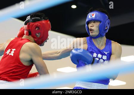 Centre sportif de la préfecture de Kanagawa, Japon. 25th févr. 2023. Shunsuke Kitamoto, 25 FÉVRIER 2023 - Boxing : jeu de boxe amateur match de sélection pour les jeux asiatiques Hangzhou 2022 qualification hommes -63,5kg au Centre sportif de la préfecture de Kanagawa, Japon. Credit: YUTAKA/AFLO SPORT/Alay Live News Banque D'Images