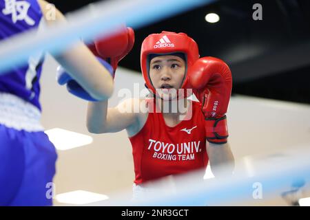 Centre sportif de la préfecture de Kanagawa, Japon. 25th févr. 2023. Arisa Kishimoto, 25 FÉVRIER 2023 - Boxing : amateur Boxing selection Match pour les Jeux asiatiques Hangzhou 2022 qualification des femmes -54kg au Kanagawa Prefectural Sports Center, Japon. Credit: YUTAKA/AFLO SPORT/Alay Live News Banque D'Images
