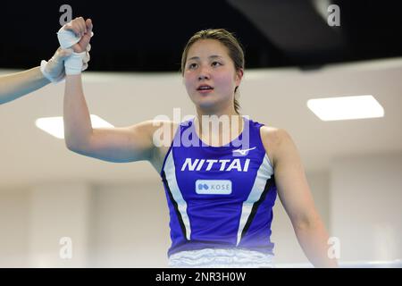 Centre sportif de la préfecture de Kanagawa, Japon. 26th févr. 2023. Rinka Kinoshita, 26 FÉVRIER 2023 - Boxing : jeu de boxe amateur match de sélection pour les Jeux asiatiques Hangzhou 2022 qualification des femmes -54kg au Centre sportif de la préfecture de Kanagawa, Japon. Credit: YUTAKA/AFLO SPORT/Alay Live News Banque D'Images