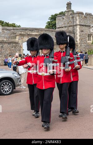 WINDSOR, MAIDENHEAD WINDSOR/Royaume-Uni - JUILLET 22 : Coldstream Guards en service au château de Windsor, Maidenhead Windsor (Ontario 22 juillet 2018). Non identifié Banque D'Images