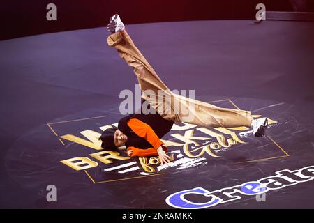 Fukuoka, Japon. 25th févr. 2023. Nicka (LTU) Breaking : WDSF Breaking for Gold World Series Kitakyushu Woen's TOP8 au Centre d'exposition général de l'Ouest du Japon à Fukuoka, Japon . Crédit: Naoki Morita/AFLO SPORT/Alay Live News Banque D'Images