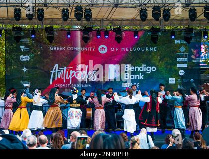 Festival des Antipodes de la communauté grecque-australienne, Lonsdale St, Melbourne, 2023 février Banque D'Images