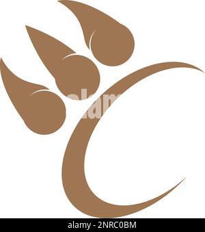 Illustration du logo en forme de griffe Illustration de Vecteur