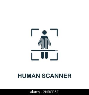 Icône du scanner humain. Panneau monochrome simple de la collection de sécurité. Icône de scanner humain pour le logo, les modèles, la conception Web et les infographies. Illustration de Vecteur